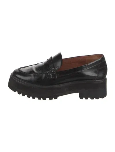 Pre-owned Reformation Leather Loafers In Black