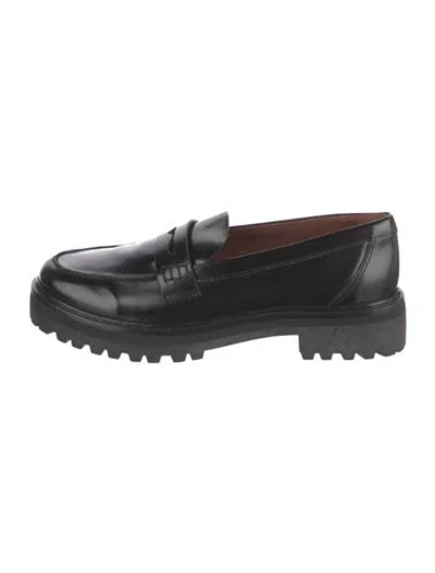 Pre-owned Reformation Leather Loafers In Black