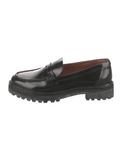 Pre-owned Reformation Leather Loafers In Black