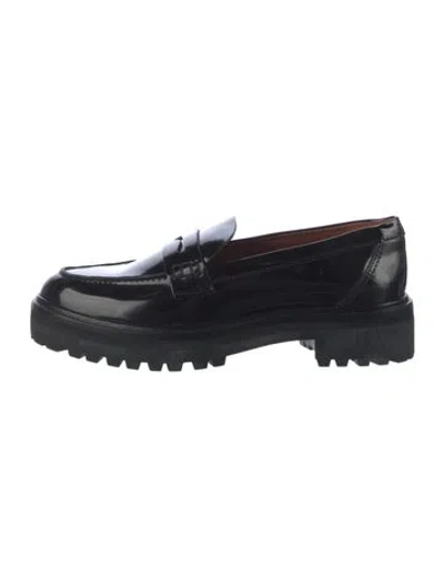 Pre-owned Reformation Leather Loafers In Black