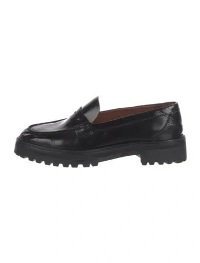 Pre-owned Reformation Leather Loafers In Black