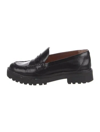 Pre-owned Reformation Leather Loafers In Black