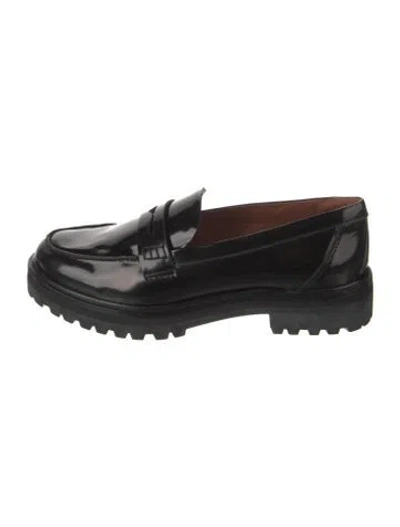 Pre-owned Reformation Leather Loafers In Black