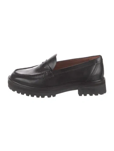 Pre-owned Reformation Leather Loafers In Black