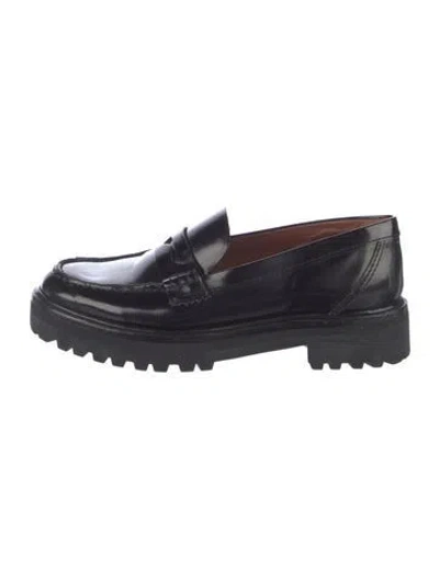 Pre-owned Reformation Leather Loafers In Black