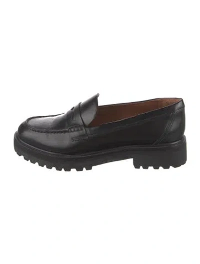 Pre-owned Reformation Leather Loafers In Black