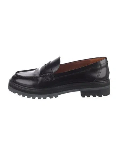 Pre-owned Reformation Leather Loafers In Black