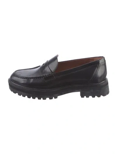 Pre-owned Reformation Leather Loafers In Black