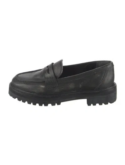 Pre-owned Reformation Leather Loafers In Black