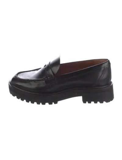 Pre-owned Reformation Leather Loafers In Black