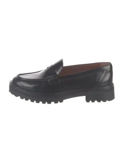 Pre-owned Reformation Leather Loafers In Black