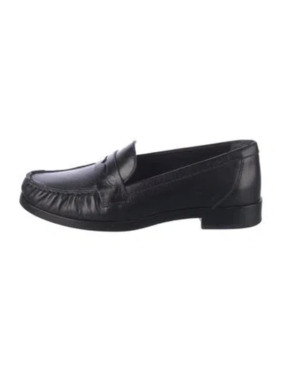 Pre-owned Reformation Leather Loafers In Black
