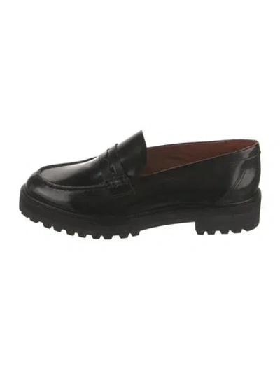 Pre-owned Reformation Leather Loafers In Black