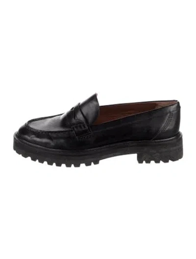 Pre-owned Reformation Leather Loafers In Black