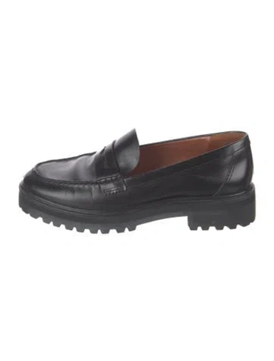 Pre-owned Reformation Leather Loafers In Black