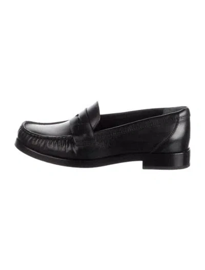Pre-owned Reformation Leather Loafers In Black
