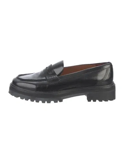 Pre-owned Reformation Leather Loafers In Black