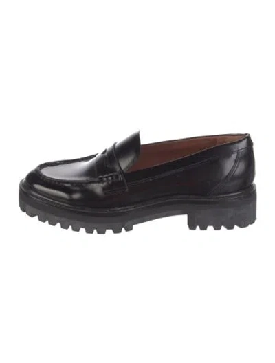 Pre-owned Reformation Leather Loafers In Black