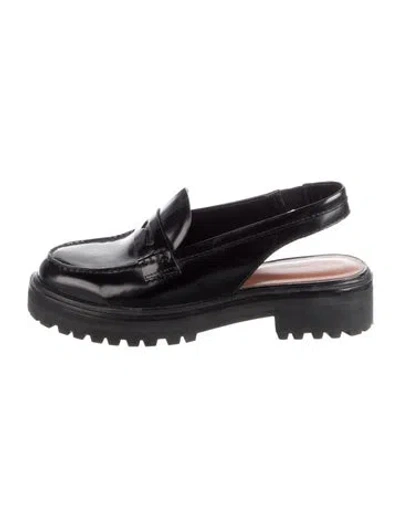 Pre-owned Reformation Leather Loafers In Black