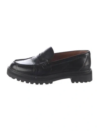 Pre-owned Reformation Leather Loafers In Black