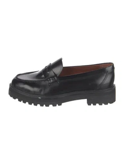 Pre-owned Reformation Leather Loafers In Black