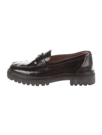 Pre-owned Reformation Leather Loafers In Black