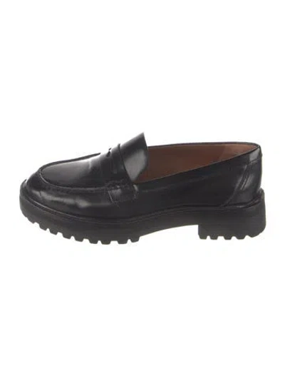 Pre-owned Reformation Leather Loafers In Black