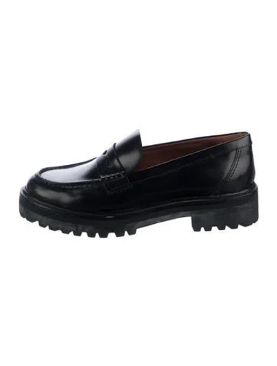 Pre-owned Reformation Leather Loafers In Black