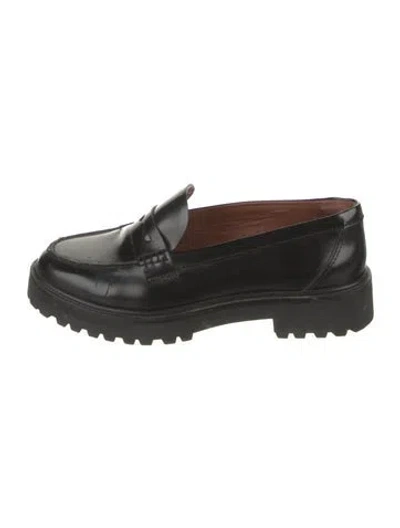 Pre-owned Reformation Leather Loafers In Black