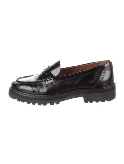 Pre-owned Reformation Leather Loafers In Black