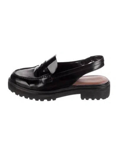 Pre-owned Reformation Leather Loafers In Black