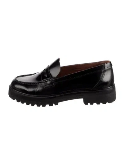 Pre-owned Reformation Leather Loafers In Black