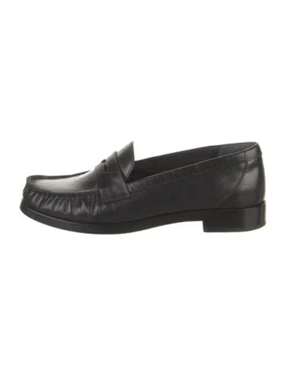 Pre-owned Reformation Leather Loafers In Black
