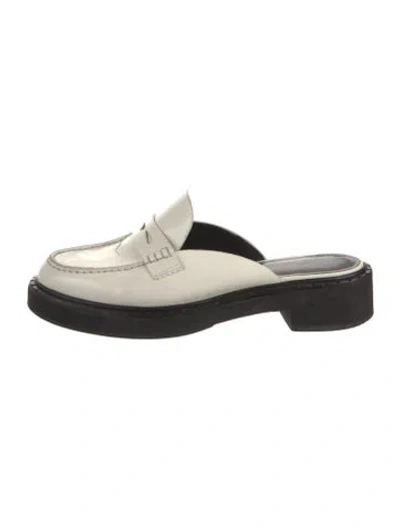 Pre-owned Reformation Leather Loafers In Black/white