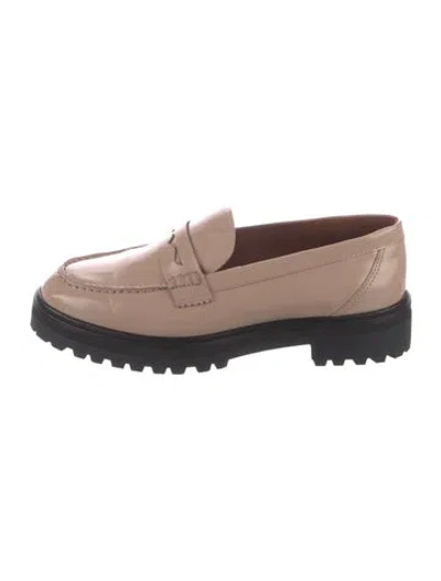 Pre-owned Reformation Leather Loafers In Neutral