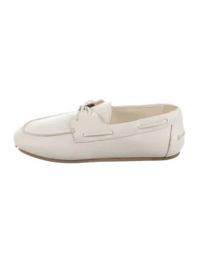 Pre-owned Reformation Leather Loafers In Neutral