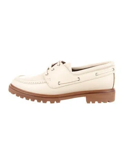 Pre-owned Reformation Leather Loafers In Neutral