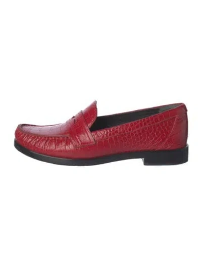 Pre-owned Reformation Leather Loafers In Red