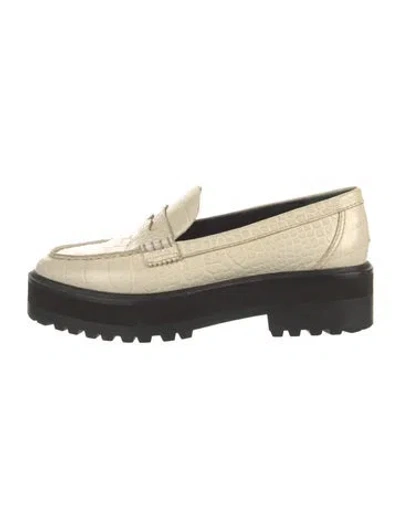 Pre-owned Reformation Leather Loafers In White