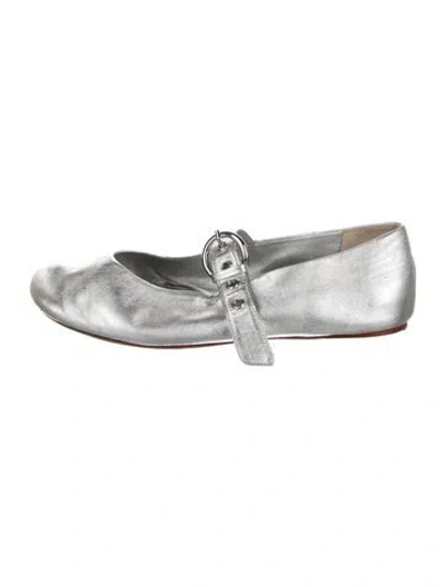 Pre-owned Reformation Leather Mary Jane Flats