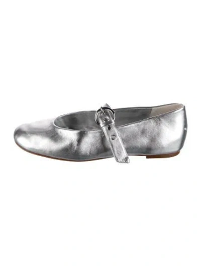 Pre-owned Reformation Leather Mary Jane Flats