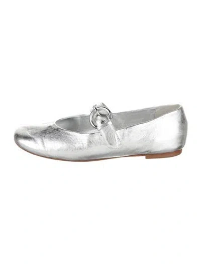 Pre-owned Reformation Leather Mary Jane Flats