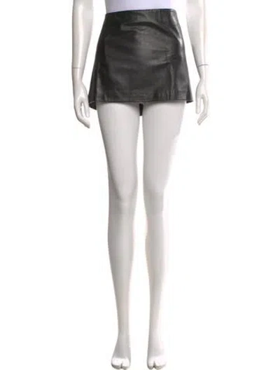 Pre-owned Reformation Leather Mini Skirt In Black