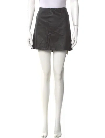 Pre-owned Reformation Leather Mini Skirt In Black