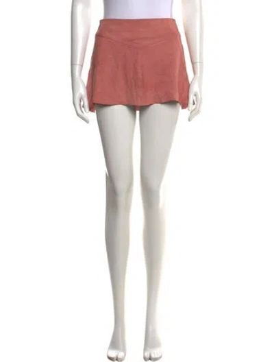 Pre-owned Reformation Leather Mini Skirt In Brown