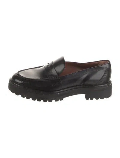 Pre-owned Reformation Leather Mules In Black