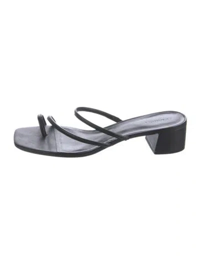 Pre-owned Reformation Leather Mules In Black