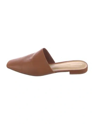 Pre-owned Reformation Leather Mules In Brown