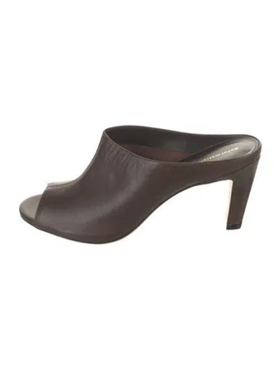 Pre-owned Reformation Leather Mules In Brown