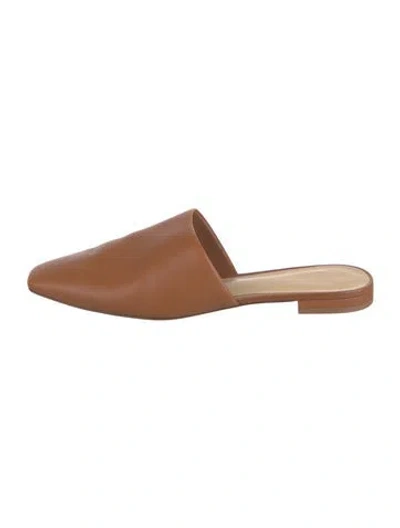 Pre-owned Reformation Leather Mules In Brown